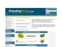 Tablet Screenshot of franchisefinder.co.za
